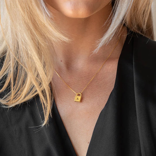 Celeste Gold Lock Necklace