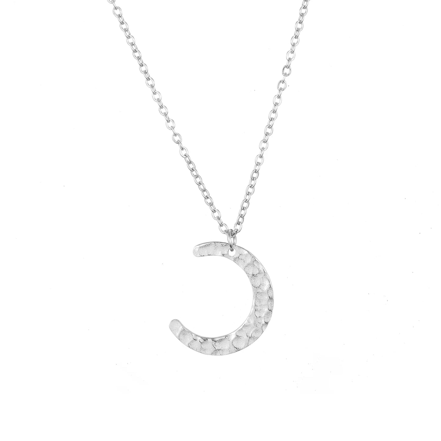Ayla Hammered Moon Necklace