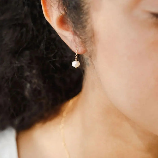 Serene Chain Pearl Drop Earrings
