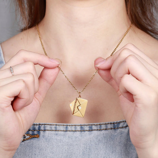 Zoey Envelope Pendant Necklace