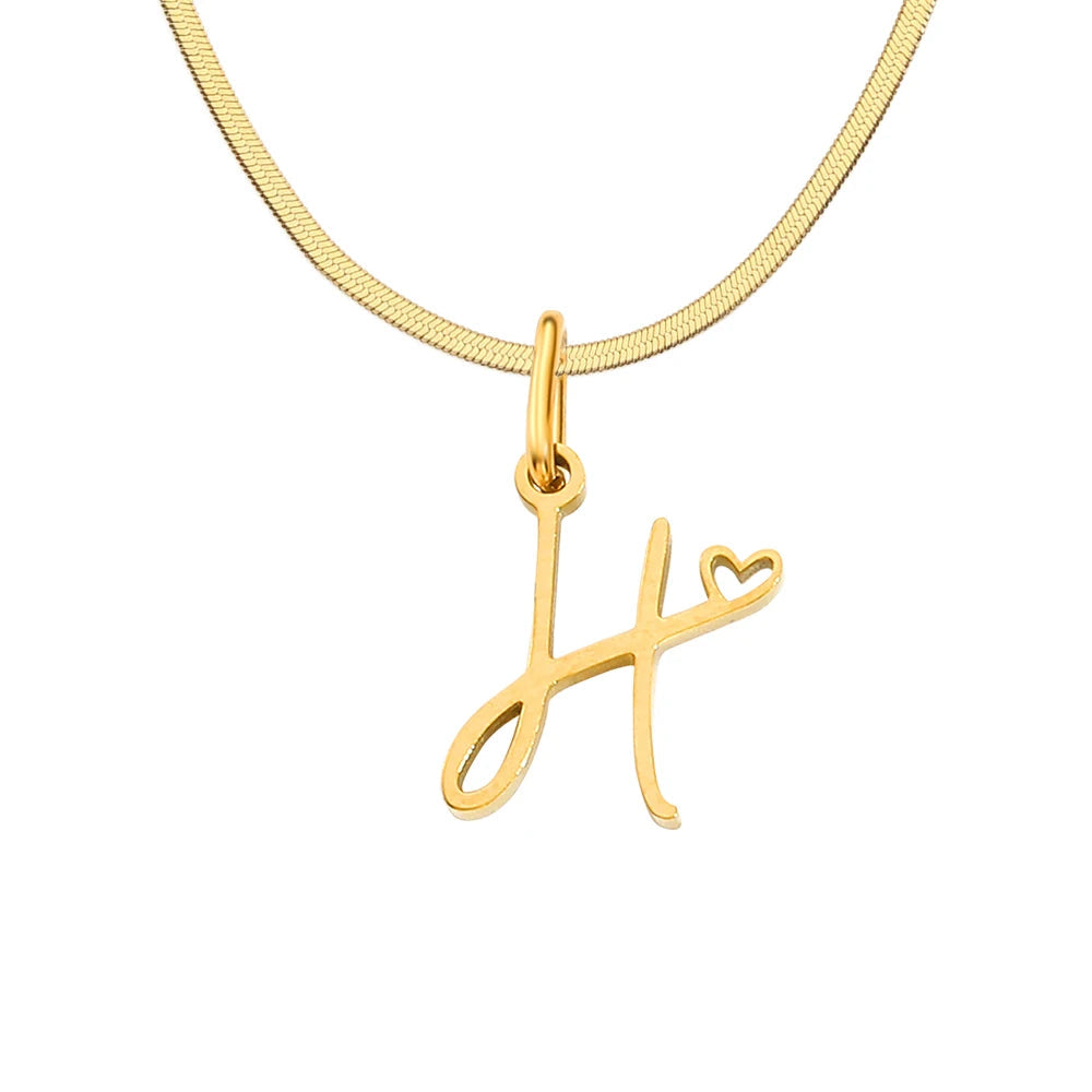 Delia Initial Snake Chain Necklace