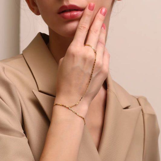 Isabella Chain Ring Bracelet