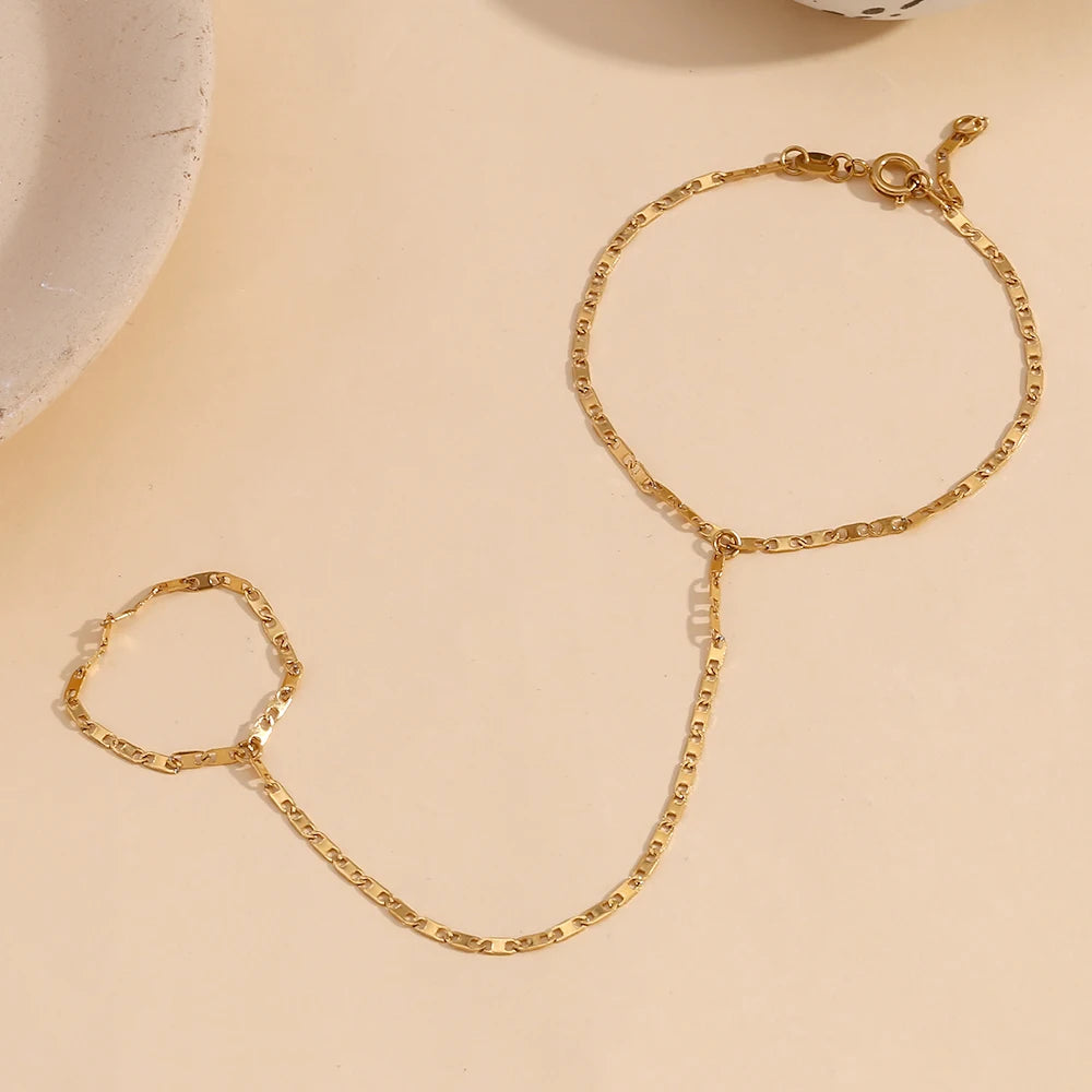 Isabella Chain Ring Bracelet
