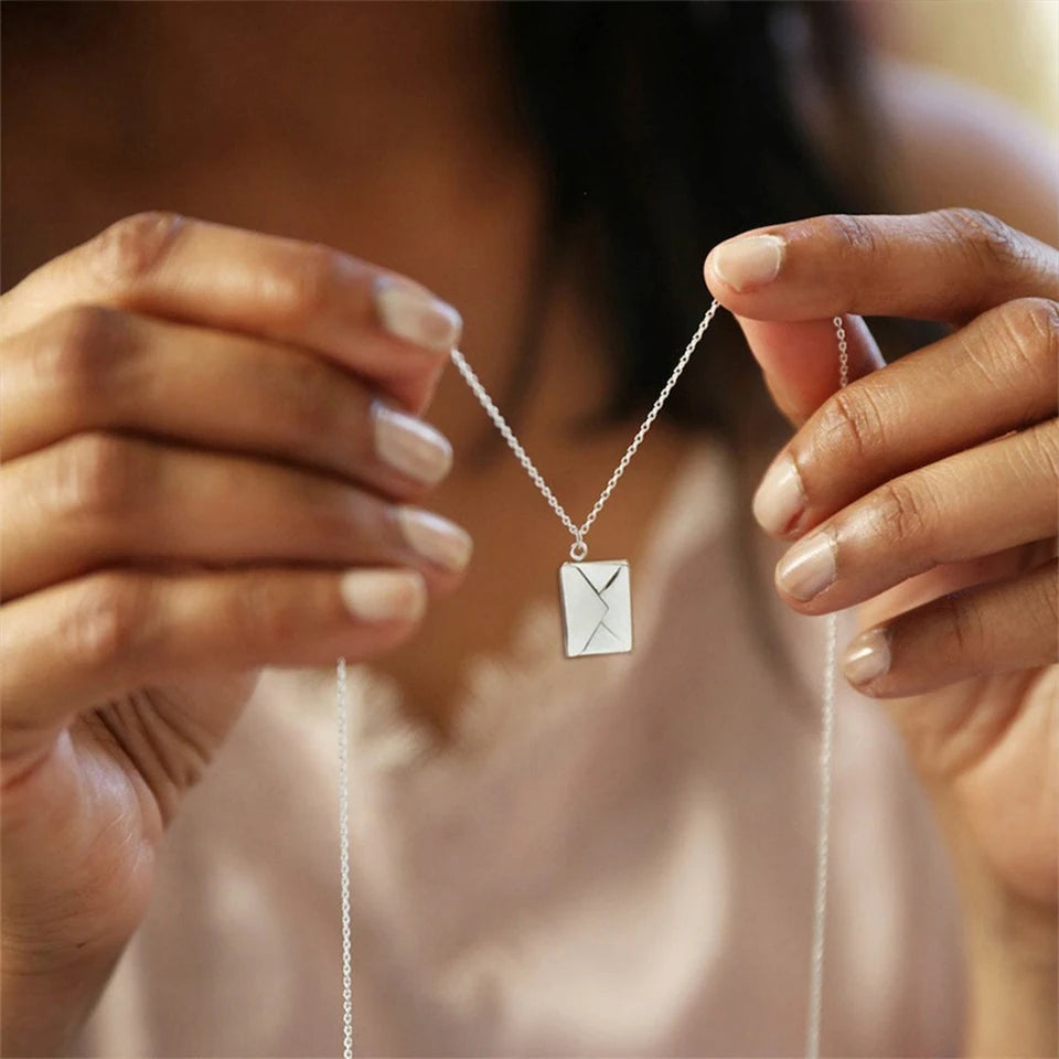 Zoey Envelope Pendant Necklace