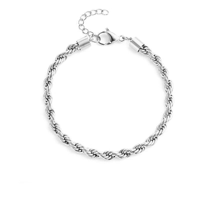 Valentina Silver Rope Chain Bracelet
