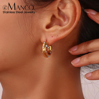 Sparkling Rhinestone Hoop Earring