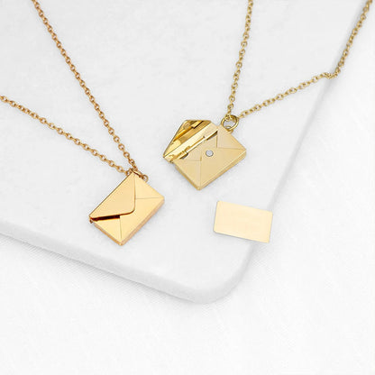 Zoey Envelope Pendant Necklace
