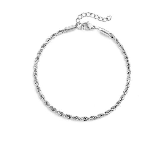 Valentina Silver Rope Chain Bracelet