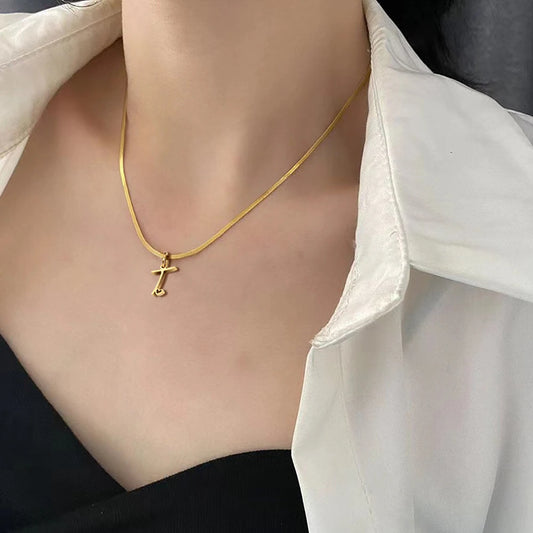 Initial Snake Chain Necklace