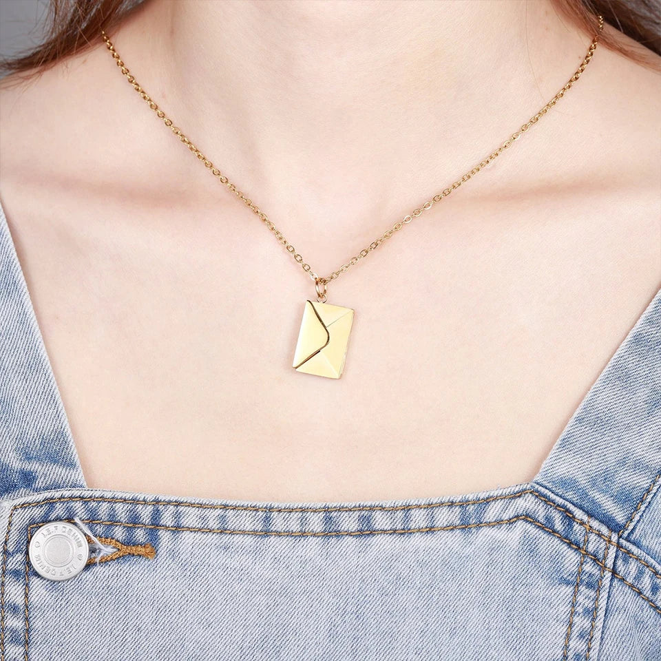 Zoey Envelope Pendant Necklace