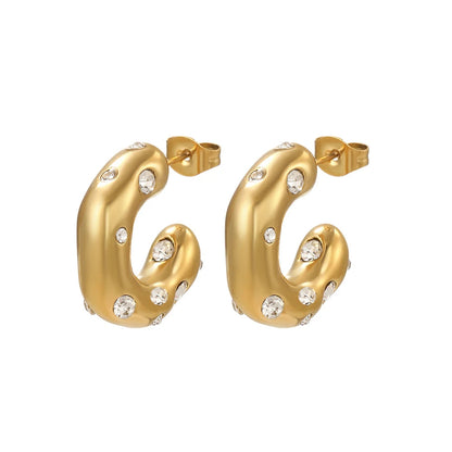 Sparkling Rhinestone Hoop Earring