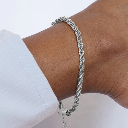 Valentina Silver Rope Chain Bracelet