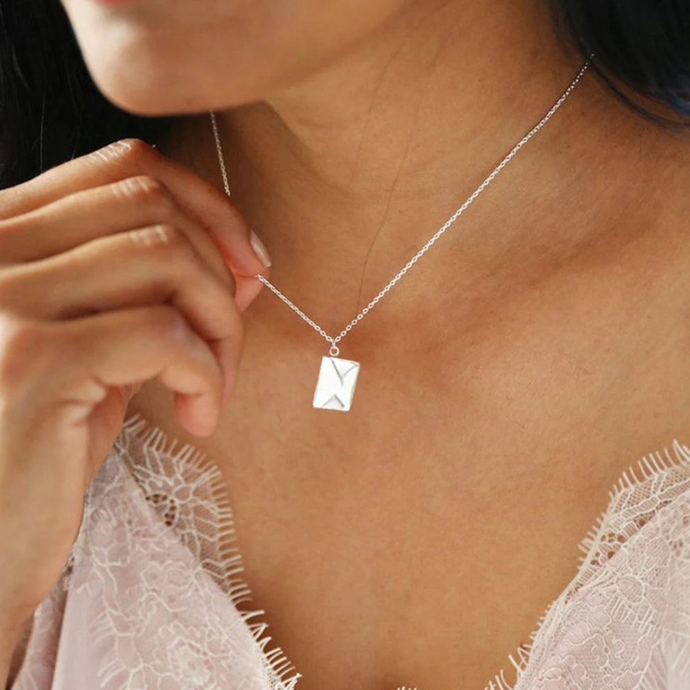 Zoey Envelope Pendant Necklace