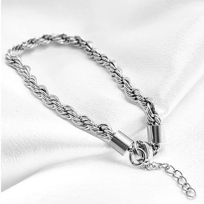 Valentina Silver Rope Chain Bracelet