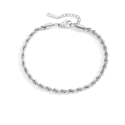 Valentina Silver Rope Chain Bracelet