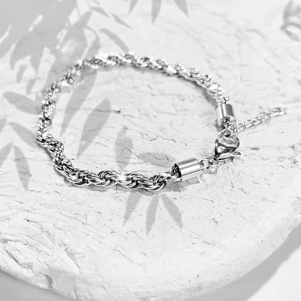 Valentina Silver Rope Chain Bracelet