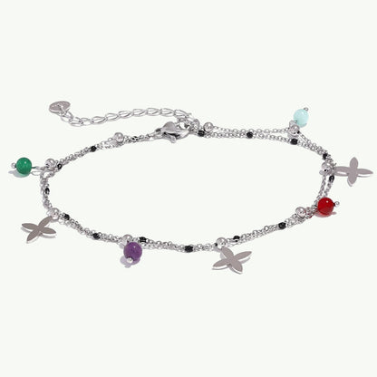 Bead Flower Chain Stainless Steel Beach Anklet